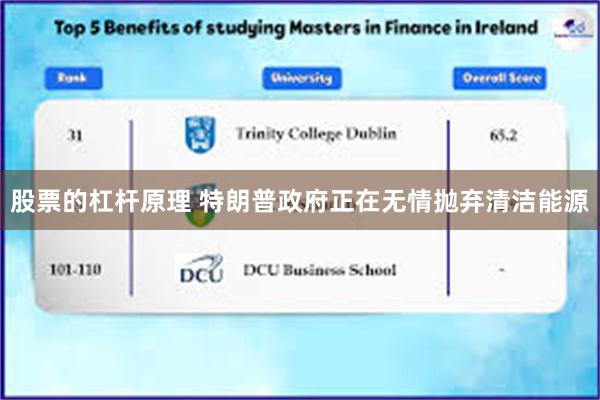 股票的杠杆原理 特朗普政府正在无情抛弃清洁能源