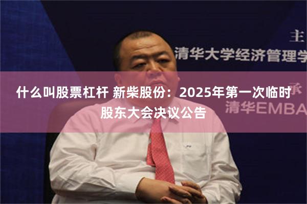 什么叫股票杠杆 新柴股份：2025年第一次临时股东大会决议公告