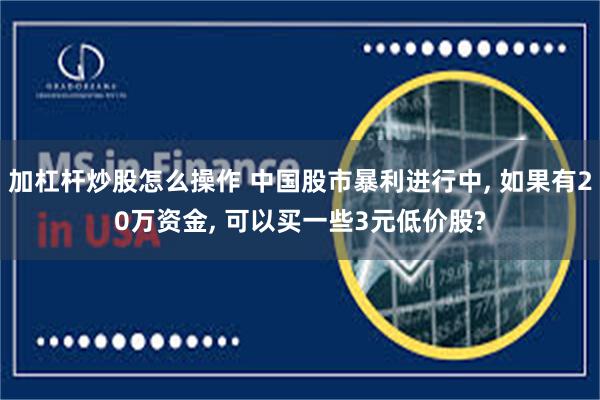 加杠杆炒股怎么操作 中国股市暴利进行中, 如果有20万资金, 可以买一些3元低价股?